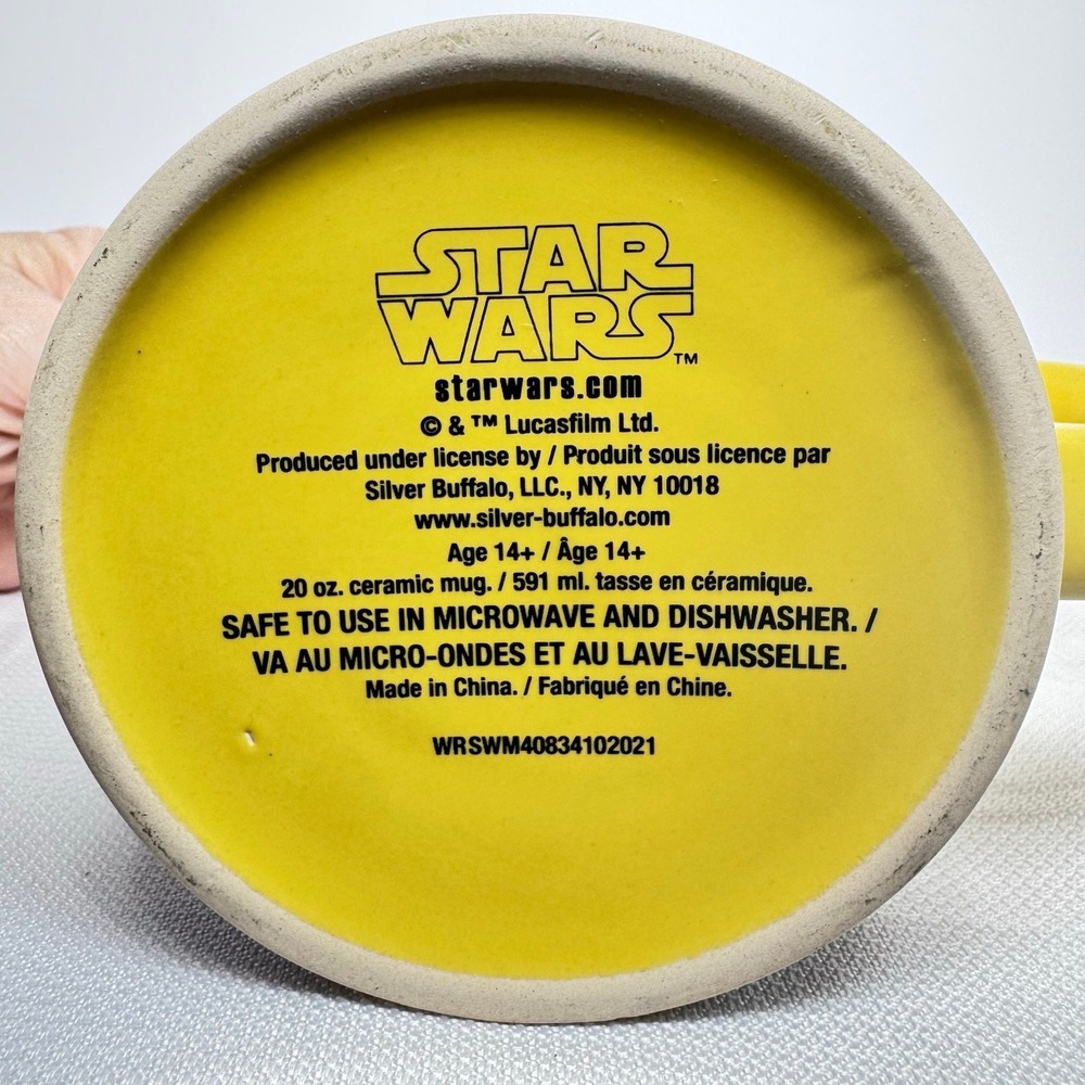 Star Wars The Mandalorian Coffee Mug Disney Baby Yoda Grogu Silhouette YellowCup - Picture 6 of 8